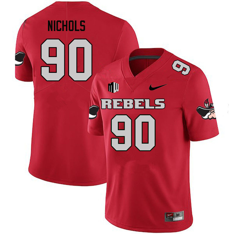 Men #90 Marshall Nichols UNLV Rebels College Football Jerseys Sale-Scarlet - Click Image to Close
